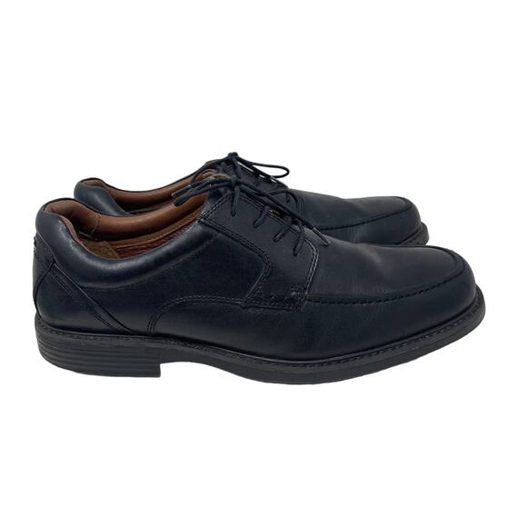 208985 MENS SHOE SIZE 10.5 M BLACK WATERPROOF LEATHER LACE UP JOHNSTON & MUPRHY - Picture 1 of 10